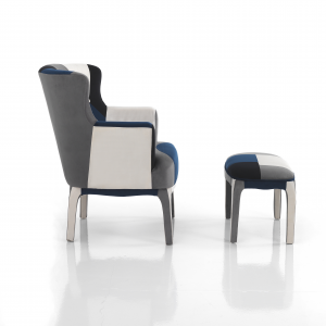 Zoom POLTRONA + POUF KALEIDOS-E BLUE TOMASUCCI