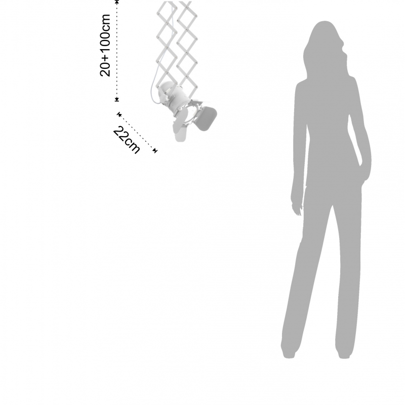 LAMPADARIO A PANTOGRAFO EXTENSION WHITE TOMASUCCI