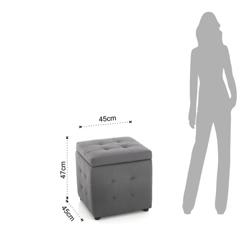 POUFCONTENITORE DADO DARK GREY TOMASUCCI