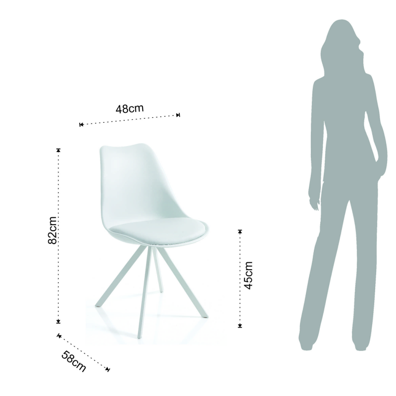 Set di 4 SEDIE KIKI SLIM - WHITE TOMASUCCI