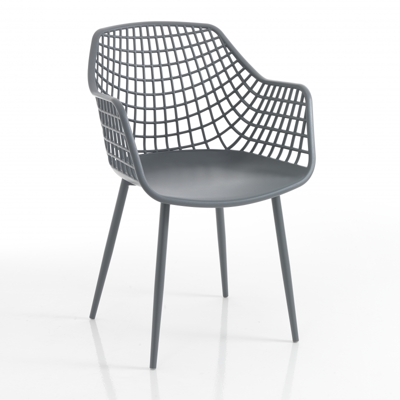 Set di 4 SEDIE DA INTERNO / ESTERNO NAIROBI GREY PLUS TOMASUCCI