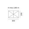 Ombrellone Torino 3x2 fusto legno acrilico Olefin Moia
