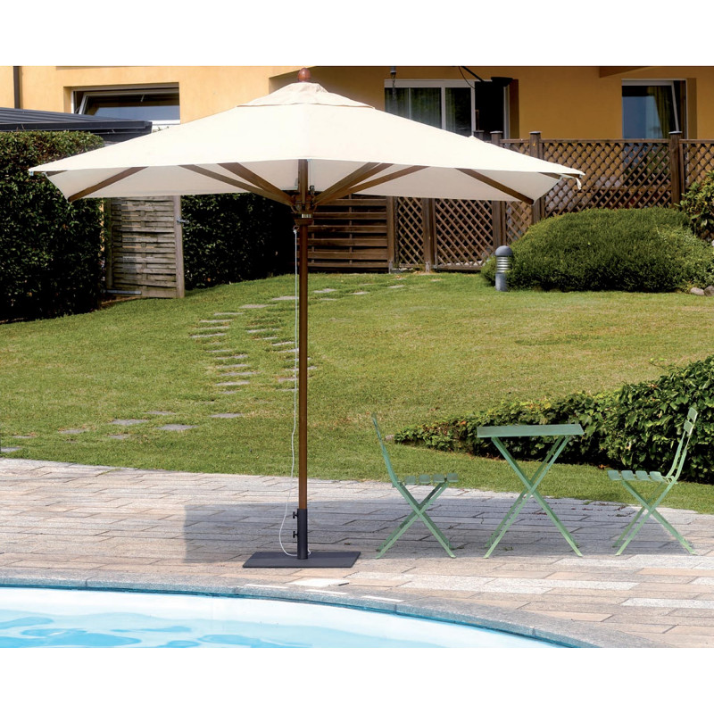 Ombrellone Torino 3x3 fusto legno acrilico Olefin Moia