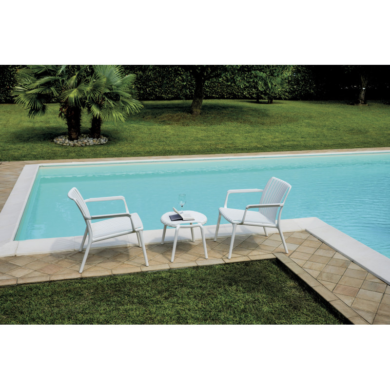 Tavolino Balcony Set Valencia Resina Bianco Moia