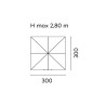 Ombrellone Torino 3x3 fusto legno acrilico Olefin Moia