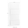 Scarpiera Onda 4 ante a ribalta 71x161,4x26,6 cm Bianco Lucido