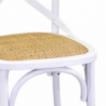 Sedia legno cross bianco antico seduta intreccio cm51x55h46,5/89
