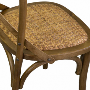 Zoom Sedia legno cross marrone chiaro sedutaintreccio cm 51x55h46,5/89