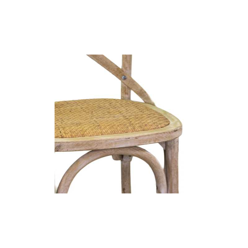 Sedia legno cross naturale seduta intreccio cm51x55h46,5/89