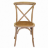 Sedia legno cross naturale seduta intreccio impilabile cm51x55h46,5/89