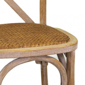 Sedia legno cross naturale seduta intreccio impilabile cm51x55h46,5/89