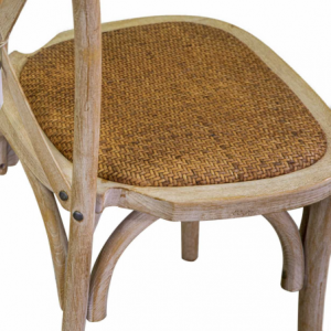 Sedia legno cross naturale seduta intreccio impilabile cm51x55h46,5/89