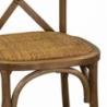 Sedia legno cross marrone chiaro sedutaintreccio impilabile cm50x50h46,5/88