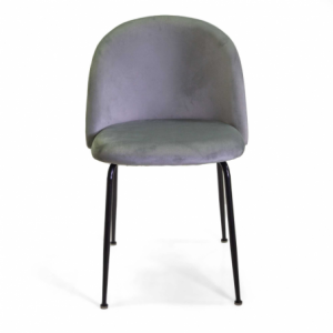 Zoom Sedia velluto Sammi grigio struttura nero cm 50x57h47/77,5