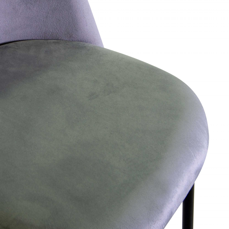 Set di 4 Sedie velluto Sammi grigio struttura nero cm50x57h47/77,5
