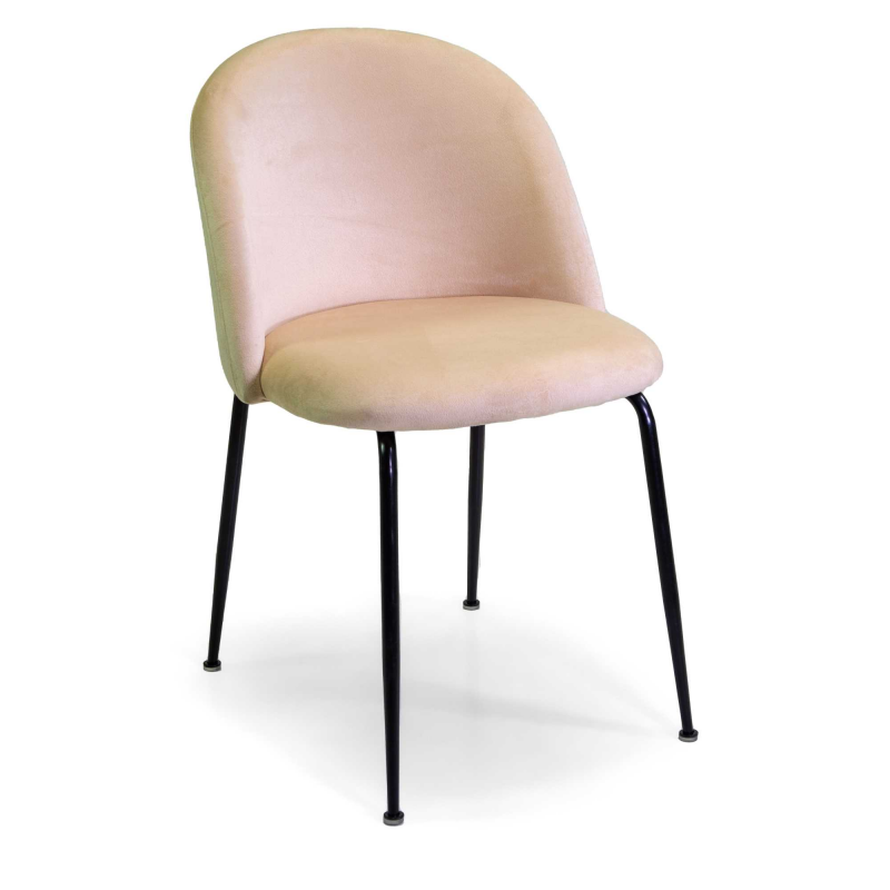 Sedia velluto Sammi crema struttura nero cm 50x57h47/77,5