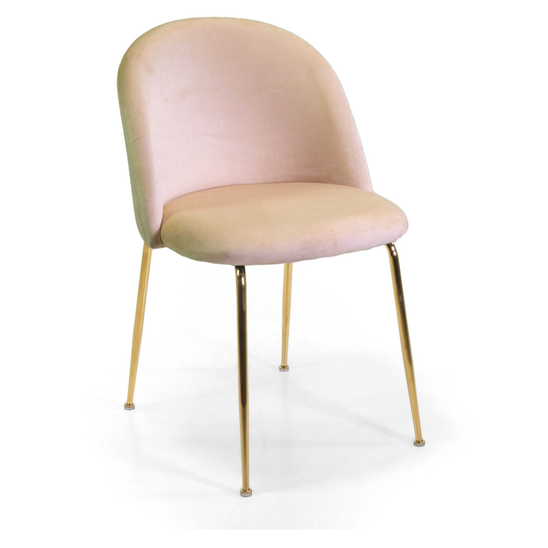 Sedia velluto Sammi crema struttura oro cm 50x57h47/77,5