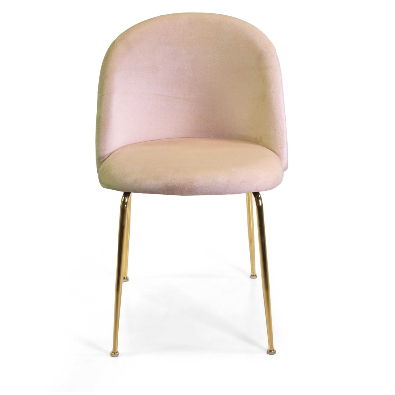 Set di 4 Sedie velluto Sammi crema struttura oro cm50x57h47/77,5