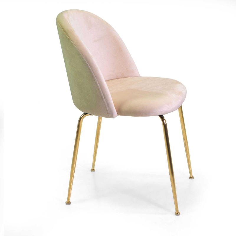 Set di 4 Sedie velluto Sammi crema struttura oro cm50x57h47/77,5