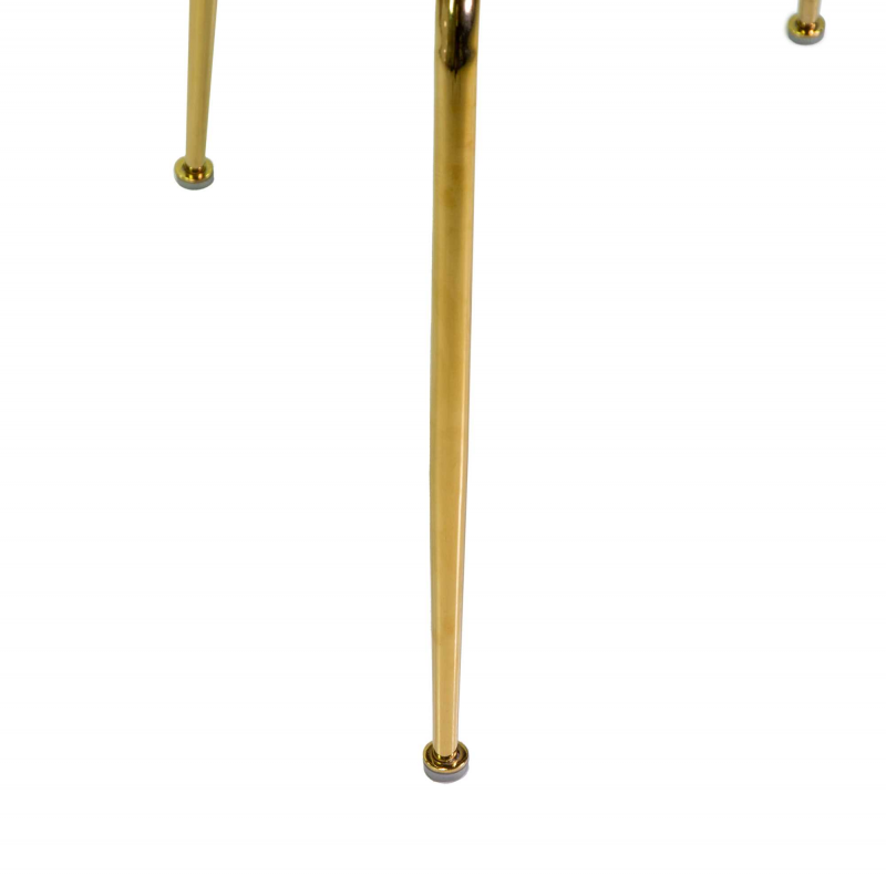 Set di 4 Sedie velluto Sammi crema struttura oro cm50x57h47/77,5