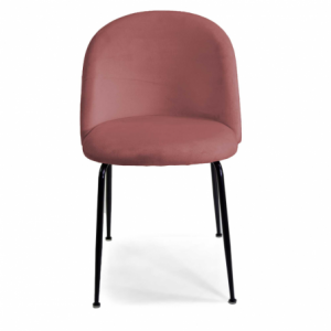 Zoom Sedia velluto Sammi rosa antico struttura nero cm 50x57h47/77,5