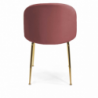 Set di 4 Sedie velluto Sammi rosa antico struttura oro cm50x57h47/77,5
