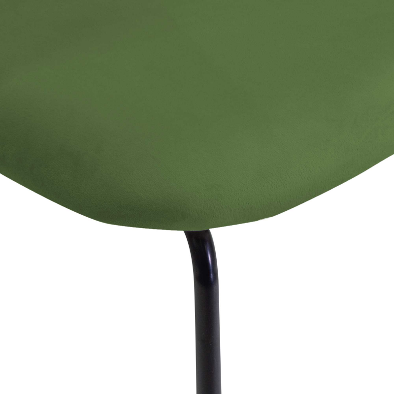 Set di 4 Sedie velluto Sammi verde struttura nero cm50x57h47/77,5