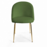 Set di 4 Sedie velluto Sammi verde struttura oro cm50x57h47/77,5