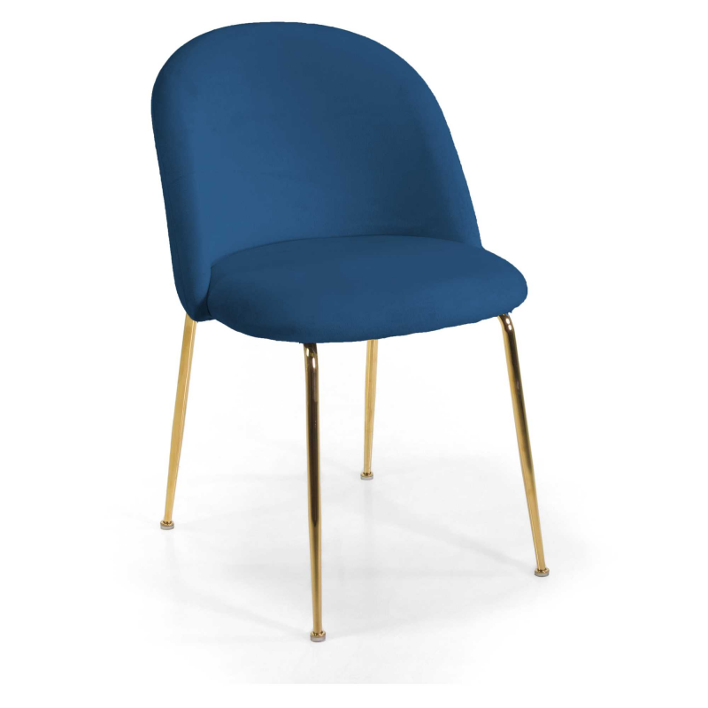 Sedia velluto Sammi blu struttura oro cm 50x57h47/77,5