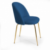 Set di 4 Sedie velluto Sammi blu struttura oro cm50x57h47/77,5