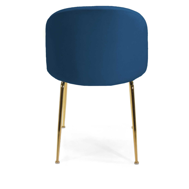 Set di 4 Sedie velluto Sammi blu struttura oro cm50x57h47/77,5
