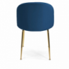 Set di 4 Sedie velluto Sammi blu struttura oro cm50x57h47/77,5