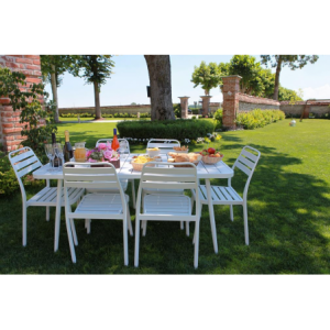 Zoom Sedia alluminio las vegas bianca cm 49x58h45/88