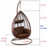 Dondolo pensile polyrattan Denton marrone con supporto e cuscino cm90x70h200