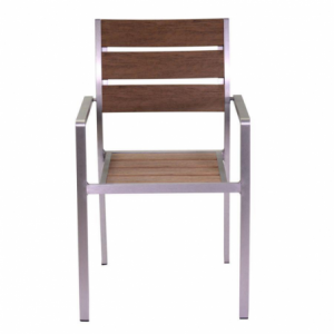 Zoom Poltrona alluminio polywood seattle marrone cm 54x58h88