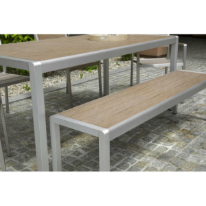 Panchina alluminio polywood seattle marrone cm165x41h45