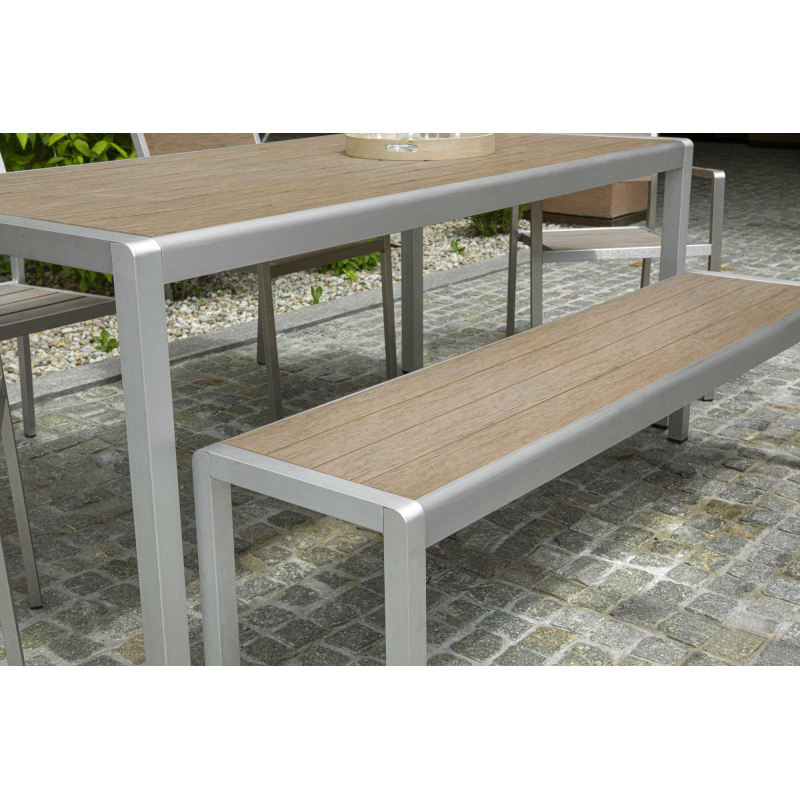 Panchina alluminio polywood seattle marrone cm165x41h45