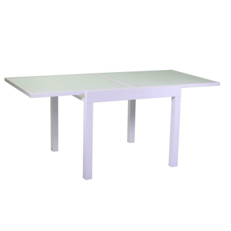 Tavolo alluminio boise bianco opaco allungabile cm90/180x90h75