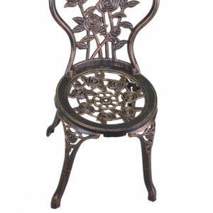 Tavolo alluminio pressofuso Verona bronzo tondo con 2 sedie