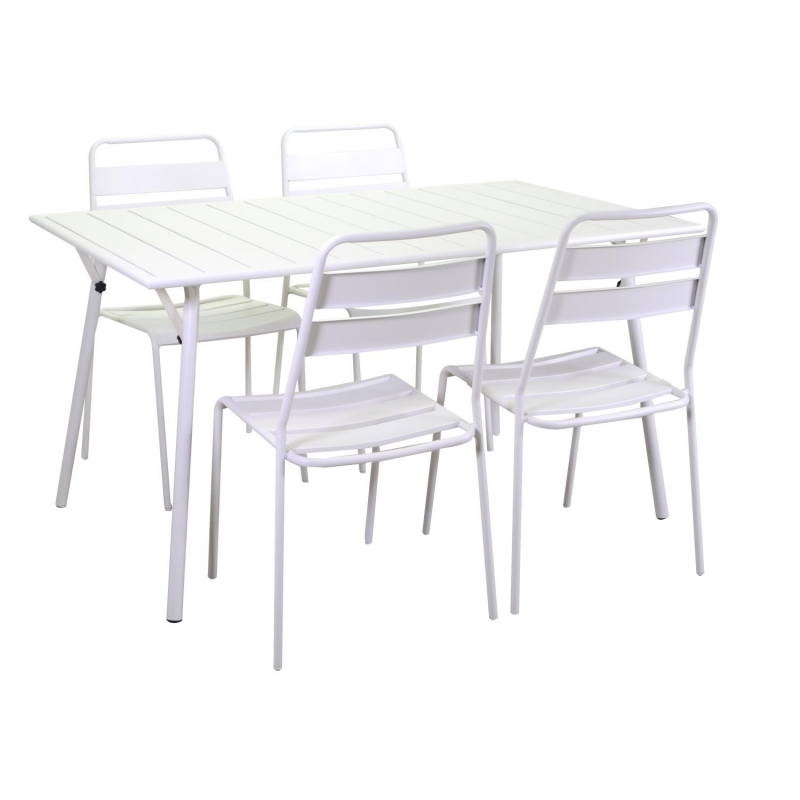 Tavolo metallo Rovigo bianco rettangolarepieghevole cm140x80h74