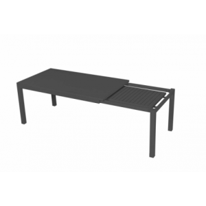 Tavolo alluminio boston allungabile antracite rettangolare cm160/220x90h76