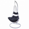 Dondolo pensile Rialto bianco con supporto e cuscino grigio cm82x65h124
