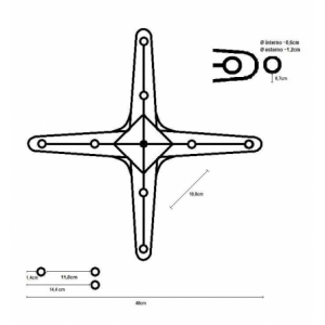 Zoom Base tavolo alluminio Alan colore inox cm 52x52h72