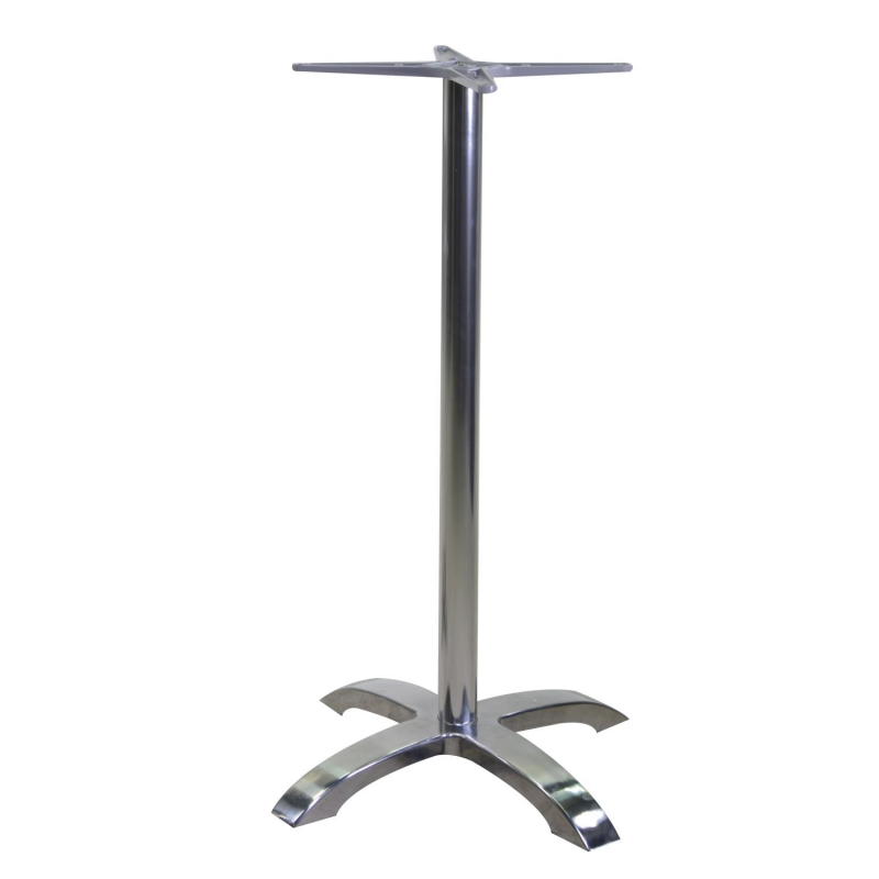 Base tavolo bar alluminio colore inox cm52x52h108