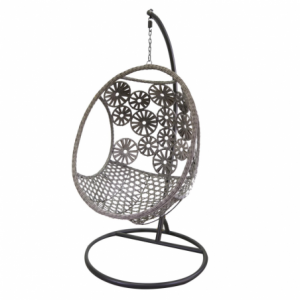 Zoom Dondolo pensile Clinton grigio con supporto nero e cuscino cm 116x100h200