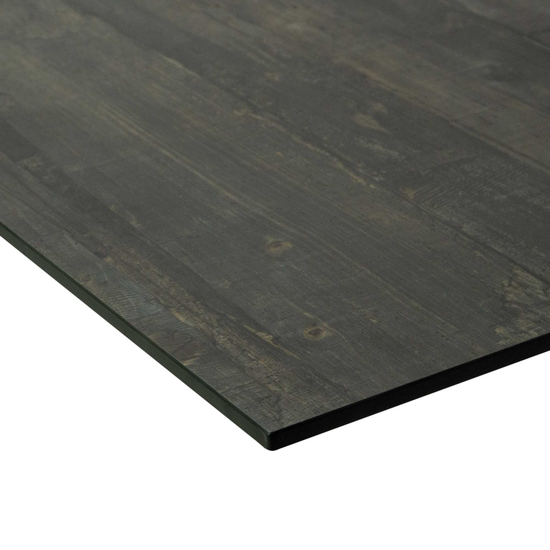 Top tavolo hpl effetto legno nero quadro cm59x59x1