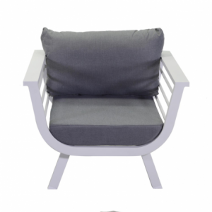 Zoom Salotto alluminio bianco Riverside con cuscini grigio