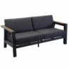 Salotto Idaho Mammut in alluminio e legno teak 2+2 posti antracite