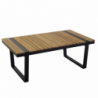 Salotto alluminio Idaho corda 2p antracite con cuscini grigio + top legno
