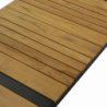 Salotto alluminio Idaho corda 2p antracite con cuscini grigio + top legno